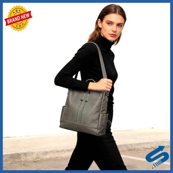 Genuine Leather Convertible Backpack Purse, 9 Pockets, Travel Shoulder Bag main image 4